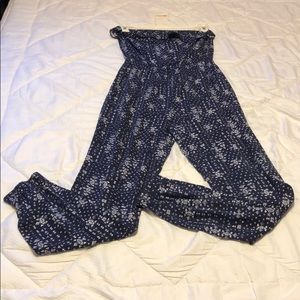 Navy and white jumpsuit